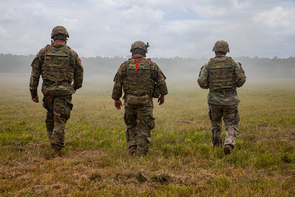 Engineers detonate confidence, shape and crater charges.