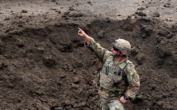 Engineers detonate confidence, shape and crater charges.