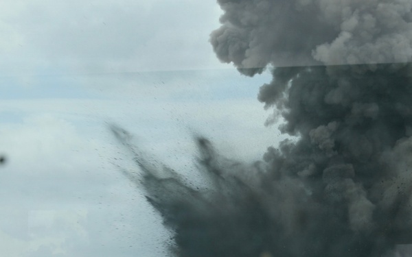 Engineers detonate confidence, shape and crater charges.