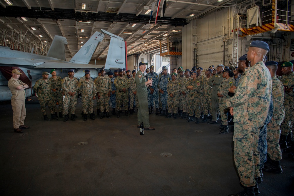 Jamaican Defence Force Tours USS Nimitz