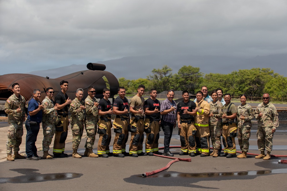 Hawaii Army National Guard firefighters conduct joint emergency response training on Maui
