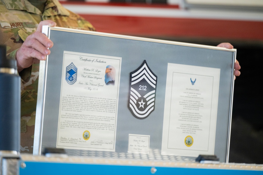 Fire Chief Logue Promotes to Chief Master Sergeant