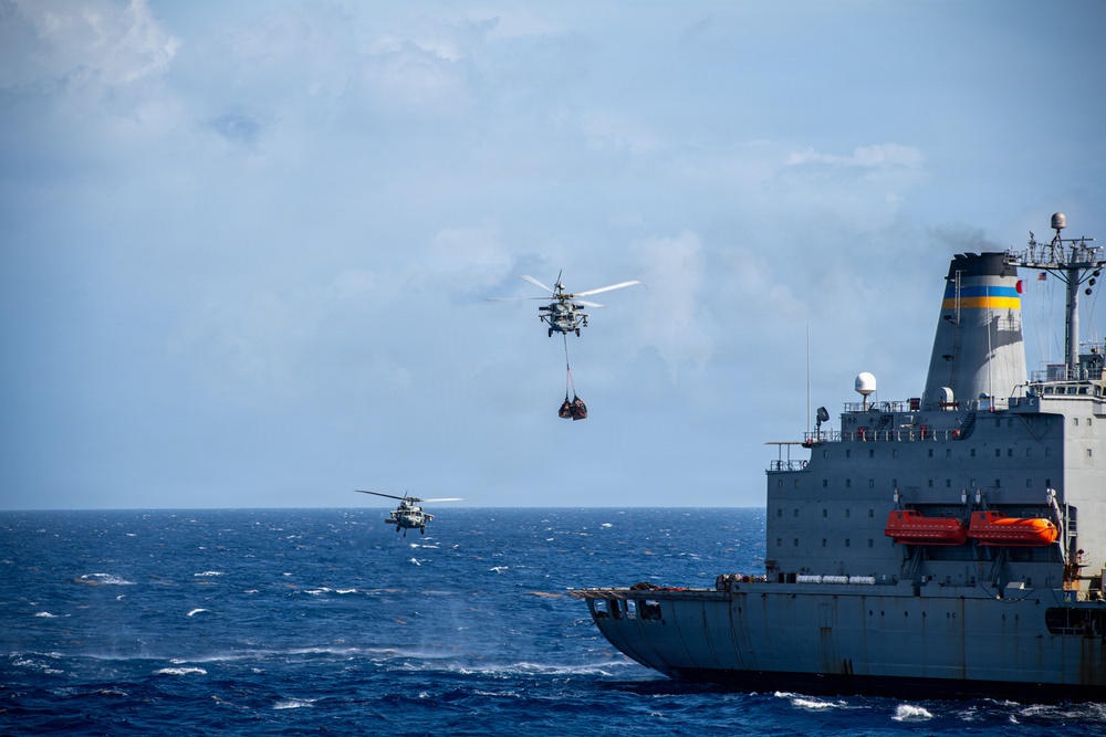 Nimitz Conducts Vertical Replenishment-at-Sea with USNS Patuxent