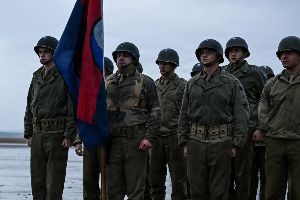 CNGB officiates 29th ID Soldier’s reenlistment on Omaha Beach