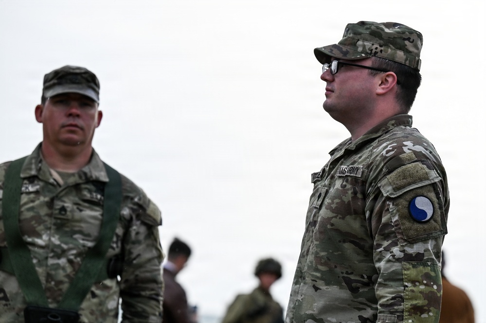 CNGB officiates 29th ID Soldier’s reenlistment on Omaha Beach