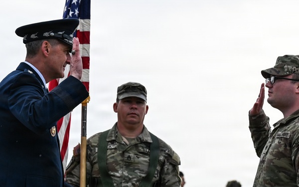 CNGB officiates 29th ID Soldier’s reenlistment on Omaha Beach
