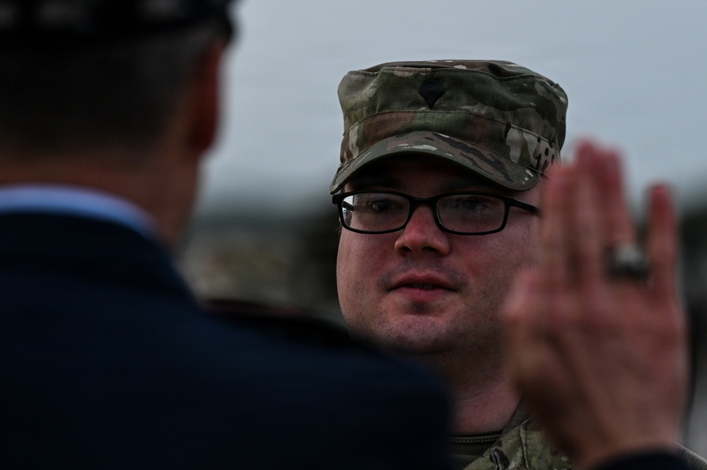 CNGB officiates 29th ID Soldier’s reenlistment on Omaha Beach