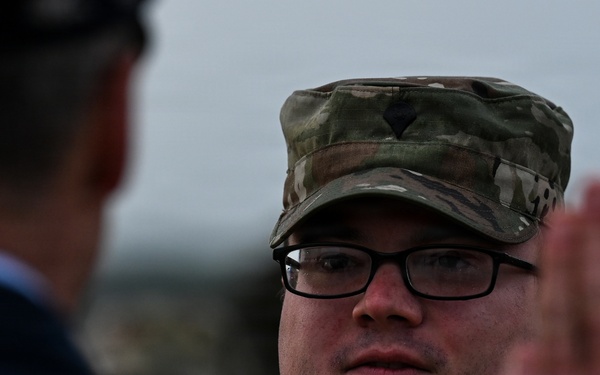 CNGB officiates 29th ID Soldier’s reenlistment on Omaha Beach