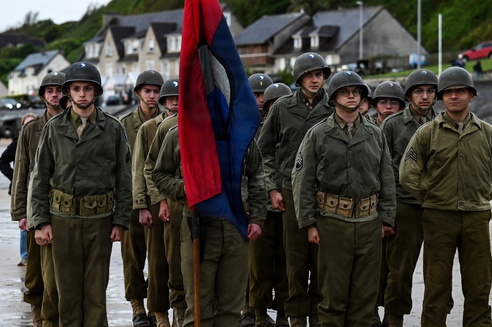 CNGB officiates 29th ID Soldier’s reenlistment on Omaha Beach