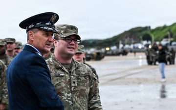 CNGB officiates 29th ID Soldier’s reenlistment on Omaha Beach