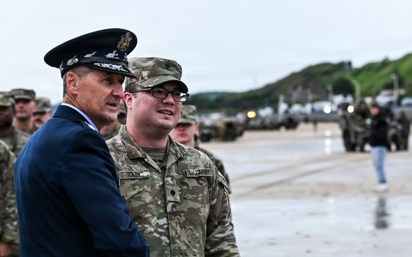 CNGB officiates 29th ID Soldier’s reenlistment on Omaha Beach