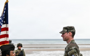 Birckhead promotes top Soldier to SGT in Omaha Beach ceremony
