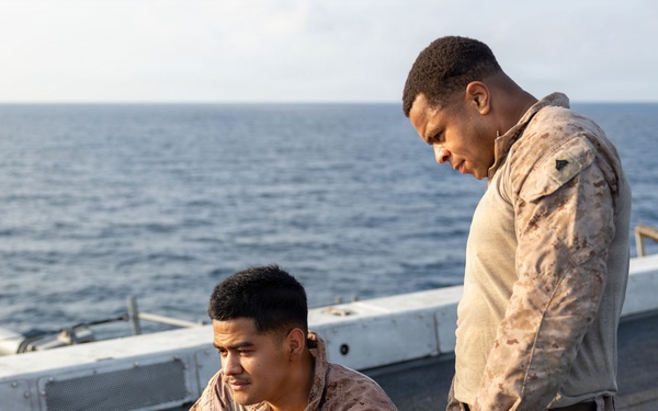 11th MEU Marines Assemble a Survey Radar Aboard USS Portland