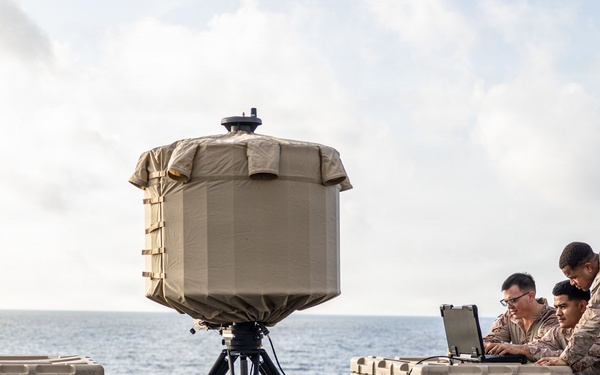 11th MEU Marines Assemble a Survey Radar Aboard USS Portland
