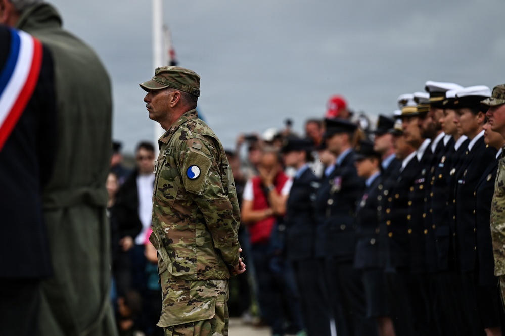 U.S. National Guard, British RAF honored in D-Day ceremony at Omaha Beach