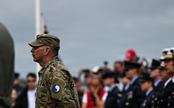 U.S. National Guard, British RAF honored in D-Day ceremony at Omaha Beach
