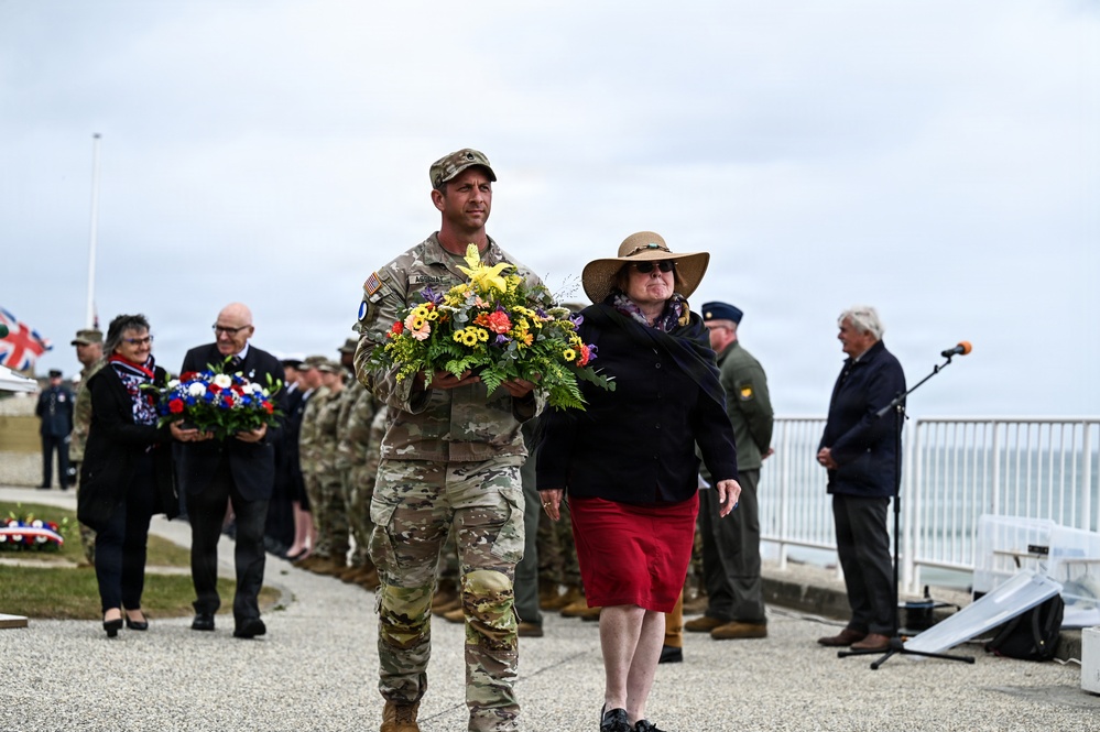 U.S. National Guard, British RAF honored in D-Day ceremony at Omaha Beach