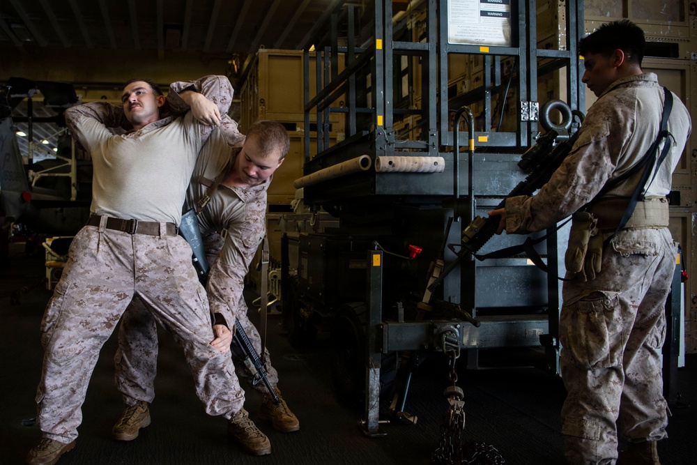 U.S. Marines Conduct Detaining Drills Aboard USS Boxer