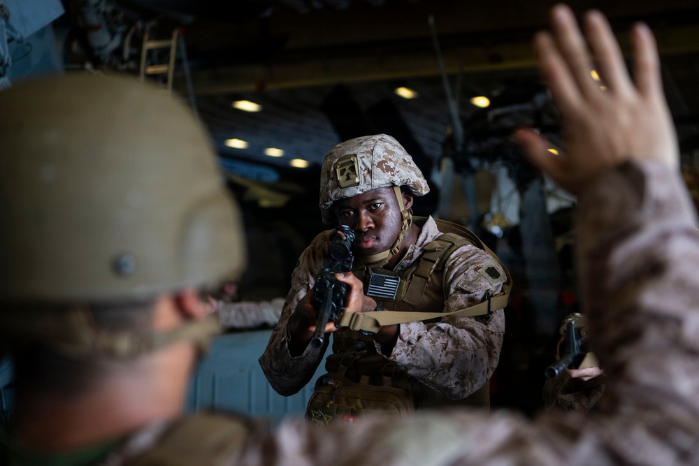 U.S. Marines Conduct Detaining Drills Aboard USS Boxer