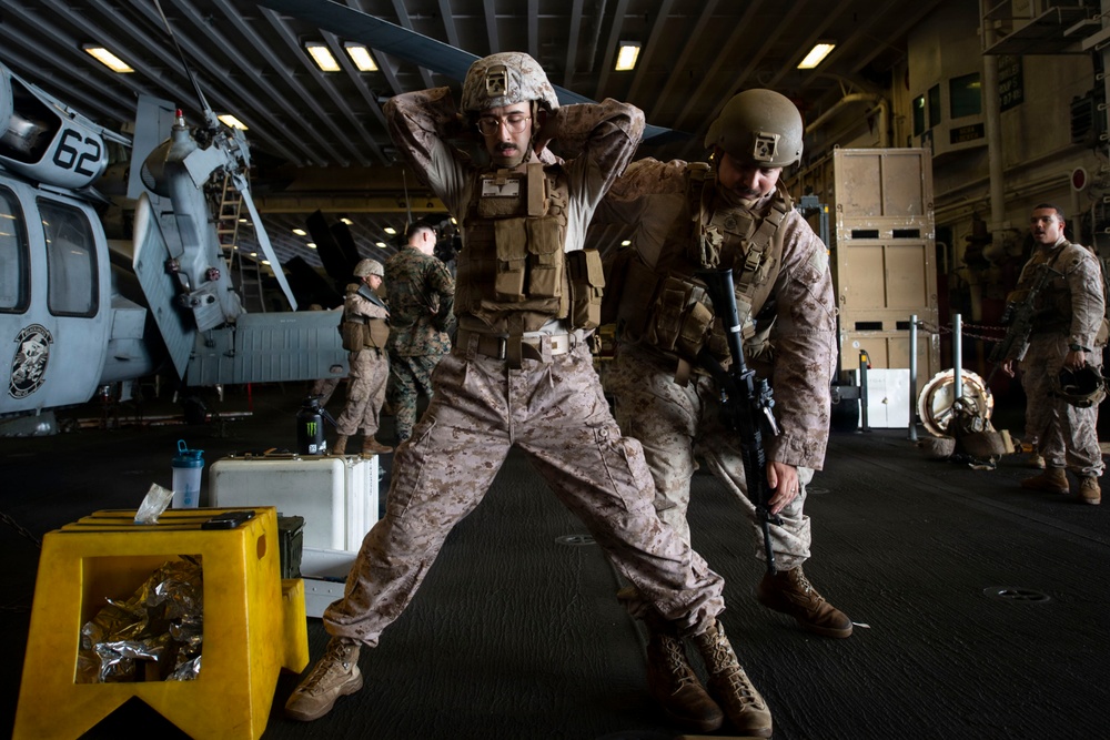 U.S. Marines Conduct Detaining Drills Aboard USS Boxer