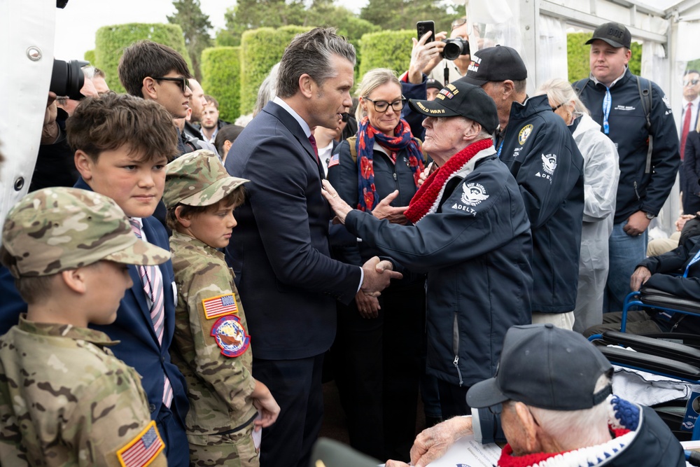 SW Meets with French MINARM, Delivers Remarks at D-Day Ceremony