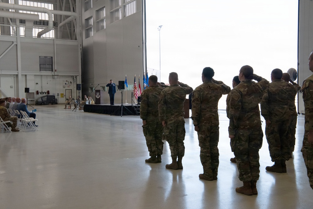 145th Airlift Wing welcomes new commander during change of command ceremony