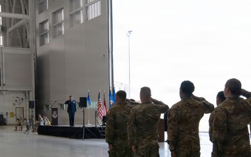 145th Airlift Wing welcomes new commander during change of command ceremony