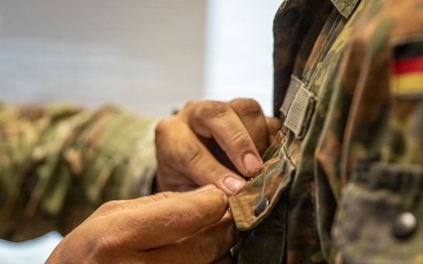 German Army Exchange Officer Presented with Army Marksmanship Badge