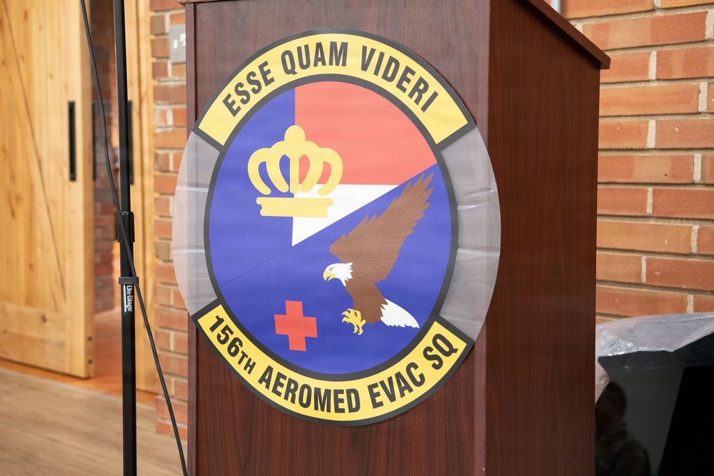 156th Aeromedical Evacuation Squadron honors decades of heritage during emblem dedication ceremony