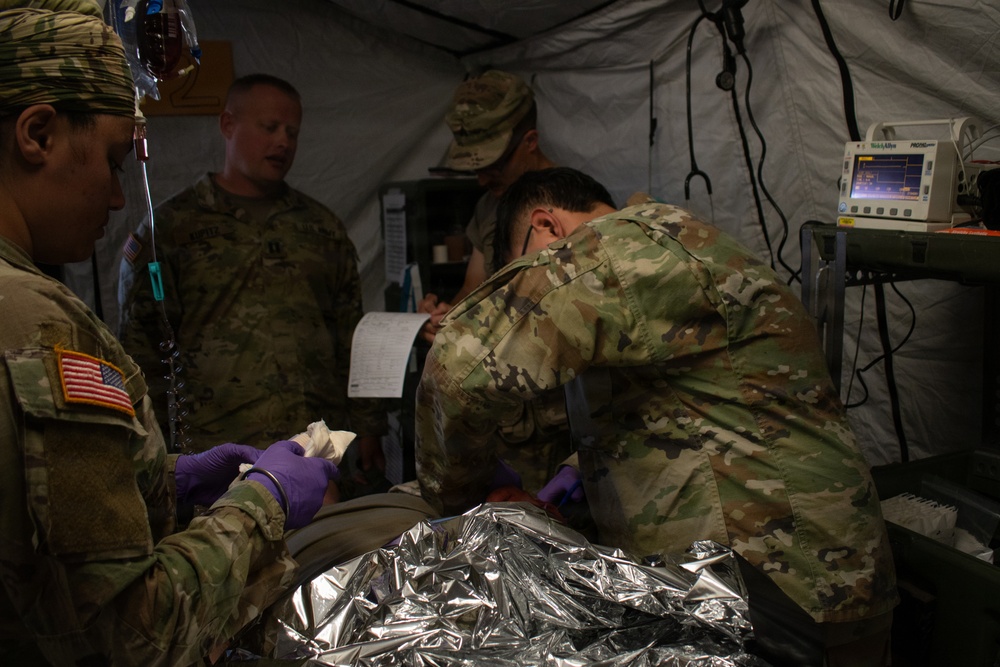 Utah National Guard’s 144th Medical Company (Area Support) practices combat care and medical evacuation