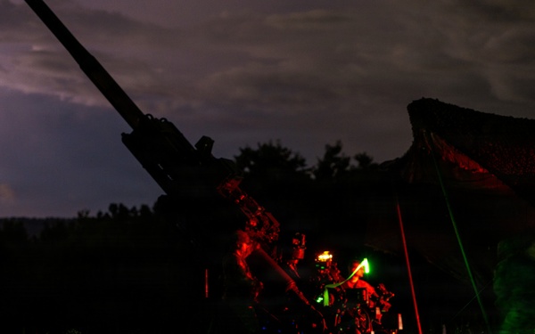 206th Field Artillery Conducts Night Fire During Annual Training
