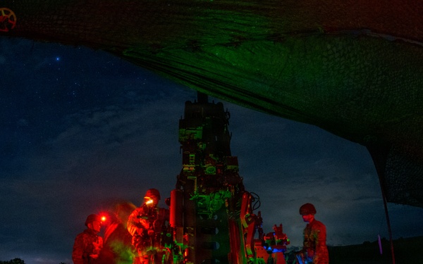 206th Field Artillery Conducts Night Fire During Annual Training