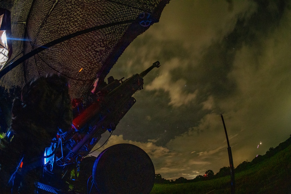 206th Field Artillery Conducts Night Fire During Annual Training