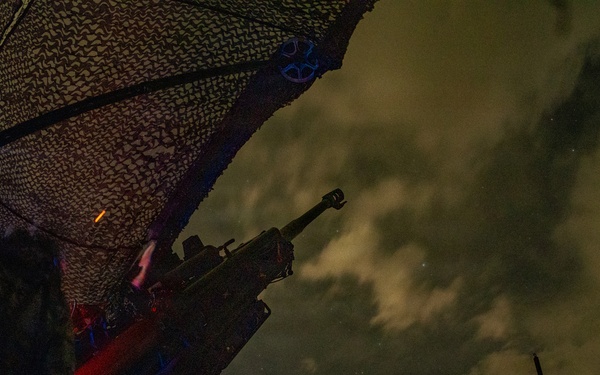 206th Field Artillery Conducts Night Fire During Annual Training