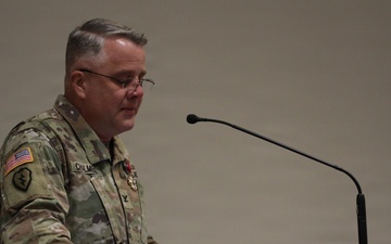 300th Military Intelligence Brigade (Linguist) bids farewell to Col. Scott Chalmers and welcomes Lt. Col. John Isom in a combined retirement and change of command ceremony