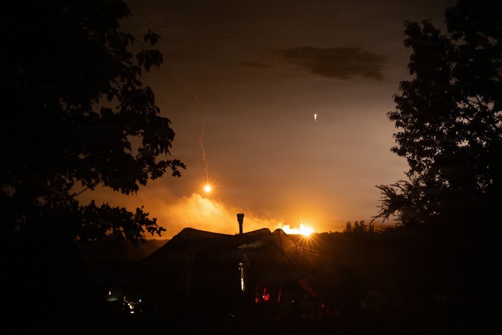 206th Field Artillery Conducts Night Fire During Annual Training