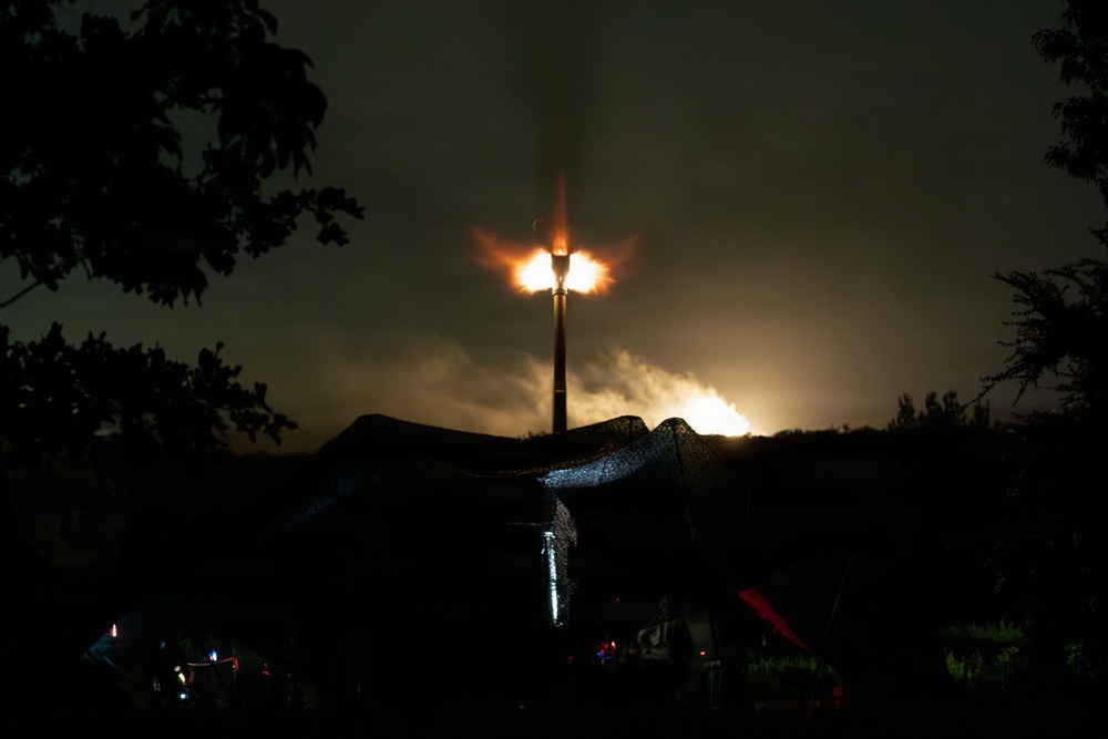206th Field Artillery Conducts Night Fire During Annual Training