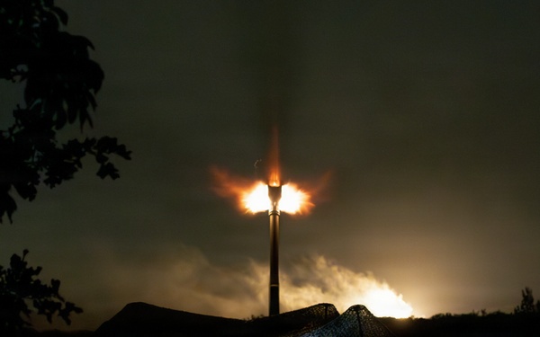 206th Field Artillery Conducts Night Fire During Annual Training