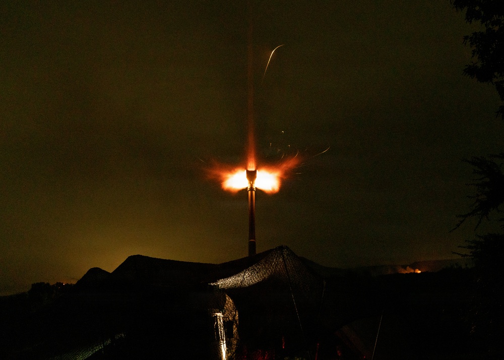 206th Field Artillery Conducts Night Fire During Annual Training