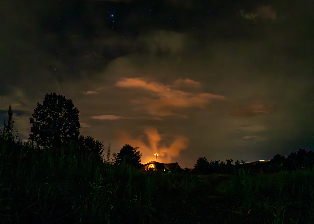 206th Field Artillery Conducts Night Fire During Annual Training