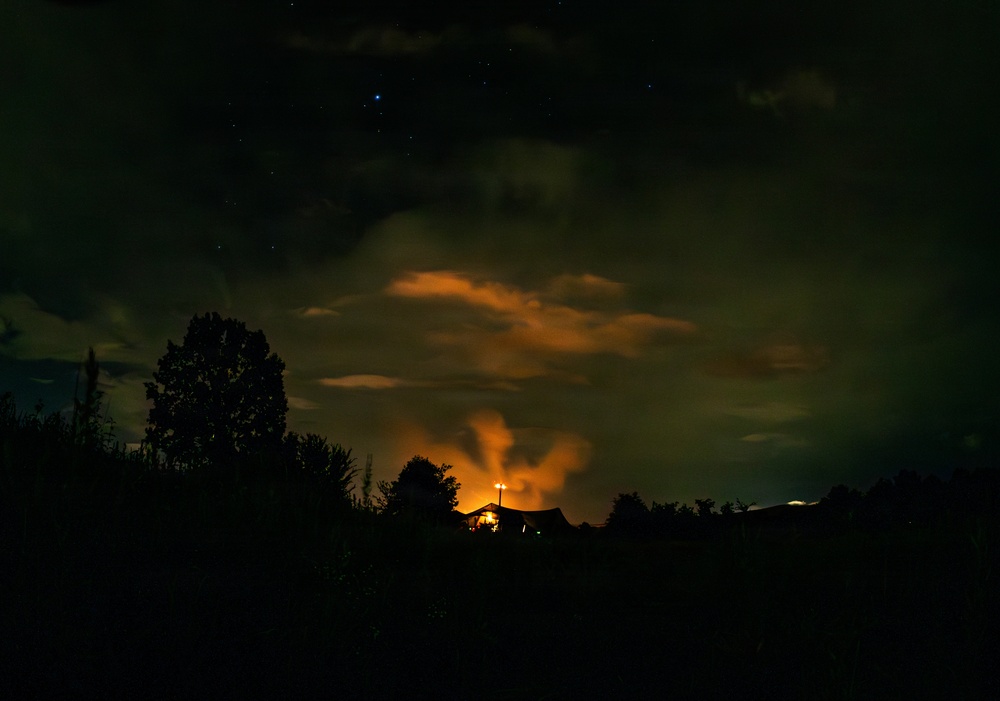 206th Field Artillery Conducts Night Fire During Annual Training