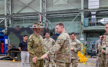 Australian Army Maj. Gen. Giles J. S. Cornelia, deputy commanding general for strategy and plans, U.S. Army Pacific, visited the Combat Power Generation Center (CPGC) of the U.S. Army Materiel Support Command – Korea at Camp Carroll on June 4.