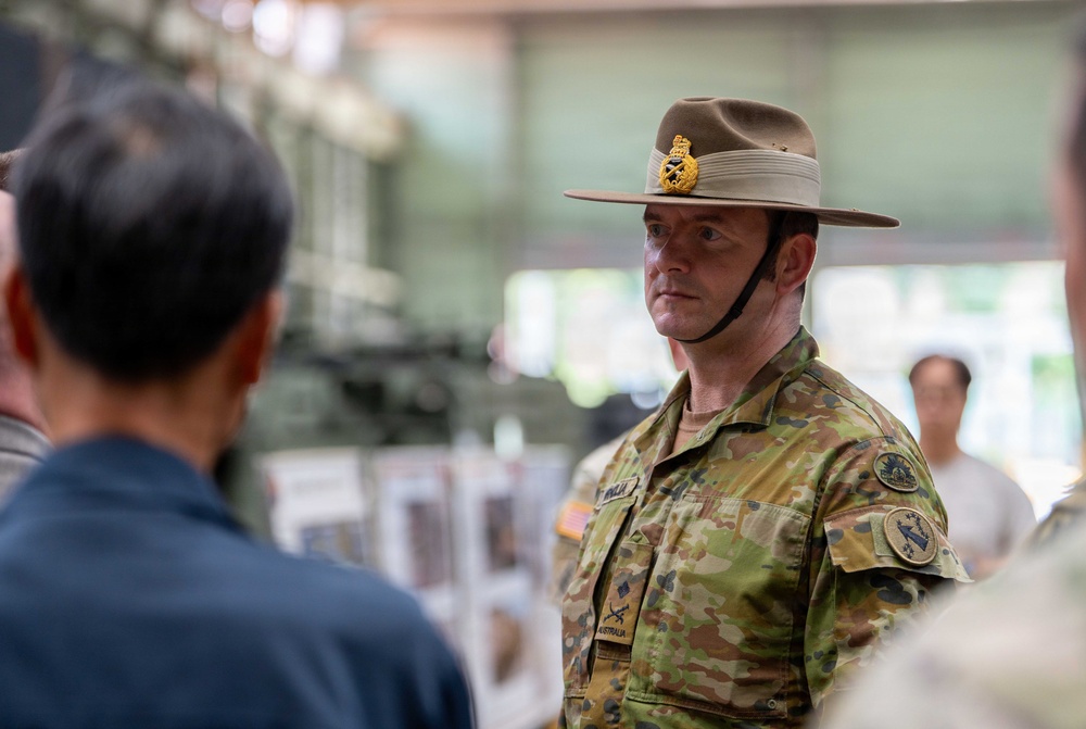 Australian Army Maj. Gen. Giles J. S. Cornelia, deputy commanding general for strategy and plans, U.S. Army Pacific, visited the Combat Power Generation Center (CPGC) of the U.S. Army Materiel Support Command – Korea at Camp Carroll on June 4.