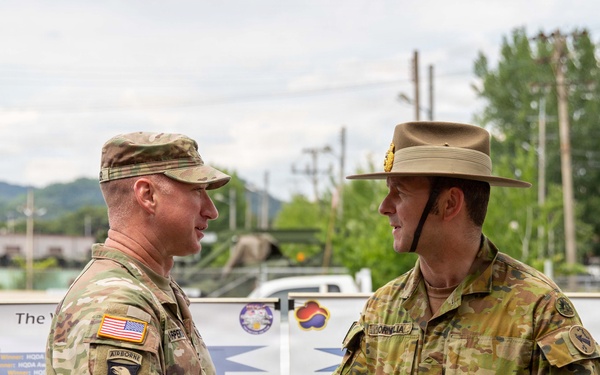Australian Army Maj. Gen. Giles J. S. Cornelia, deputy commanding general for strategy and plans, U.S. Army Pacific, visited the Combat Power Generation Center (CPGC) of the U.S. Army Materiel Support Command – Korea at Camp Carroll on June 4.