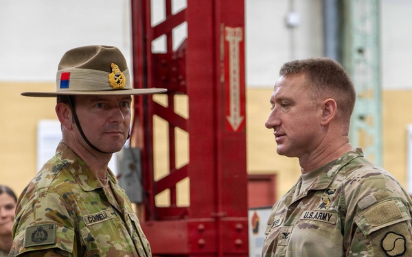 Australian Army Maj. Gen. Giles J. S. Cornelia, deputy commanding general for strategy and plans, U.S. Army Pacific, visited the Combat Power Generation Center (CPGC) of the U.S. Army Materiel Support Command – Korea at Camp Carroll on June 4.