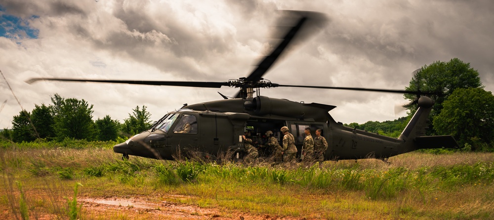 Medics Conduct Mass Casualty Evacuation Training During Annual Training