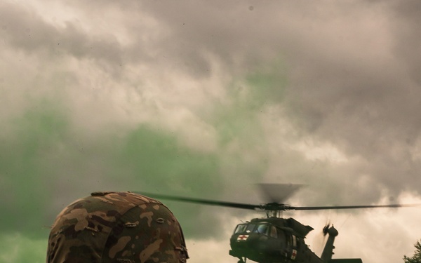 Medics Conduct Mass Casualty Evacuation Training During Annual Training