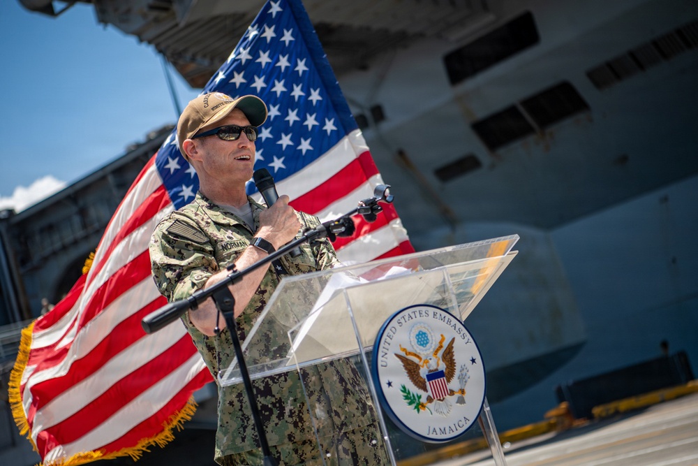 Nimitz Pulls into Jamaica for a Scheduled Port Visit