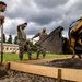 Civil engineers prepare concrete pad