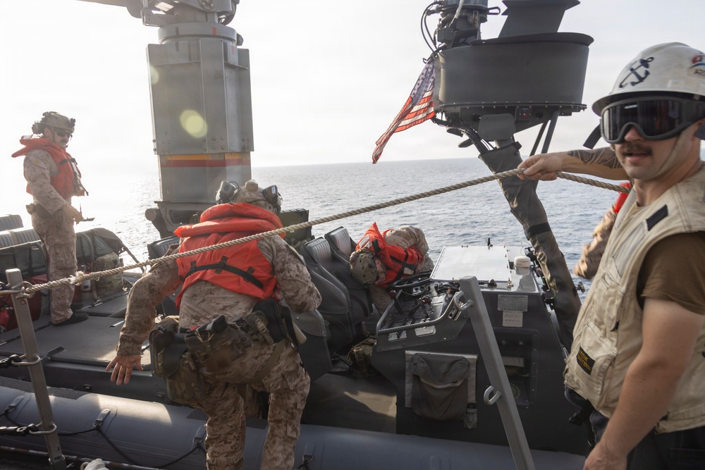 11th MEU Marines, Sailors Conduct Small Boat Operations Aboard USS Portland